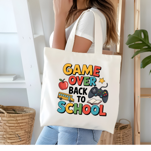 GAME OVER BACK TO SCHOOL - TOTE BAG