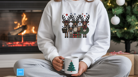 EMBROIDERED - REINDEER SWEATSHIRT