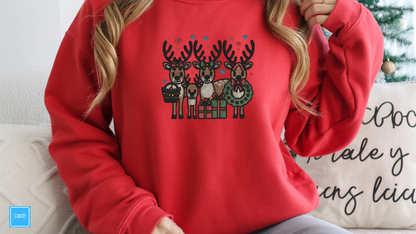 EMBROIDERED - REINDEER SWEATSHIRT